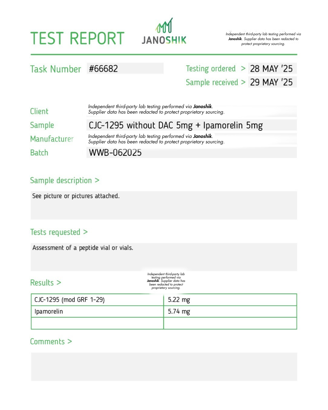 CJC-1295 / Ipamorelin 10mg